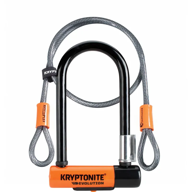 Krypronite Evolution Mini-7 Gold Secure D-Lock with 4ft Flex Cable